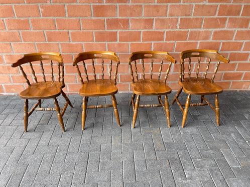 4 stoelen / massief beuk / goede staat, Huis en Inrichting, Stoelen, Gebruikt, Hout, Ophalen