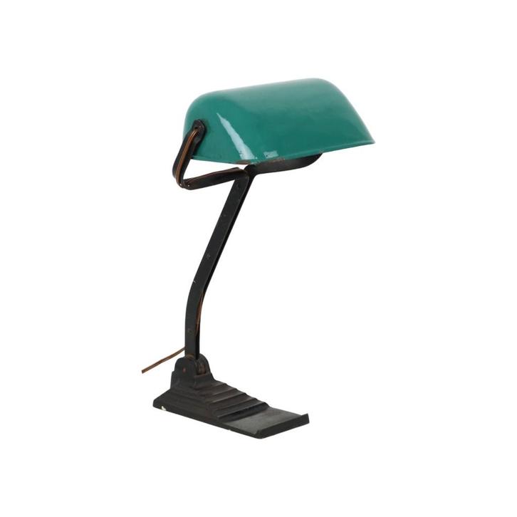 Art Deco Bureaulamp Notarislamp Erpe Model 52 Smeedijzer Gro, Antiek en Kunst, Antiek | Verlichting, Ophalen of Verzenden
