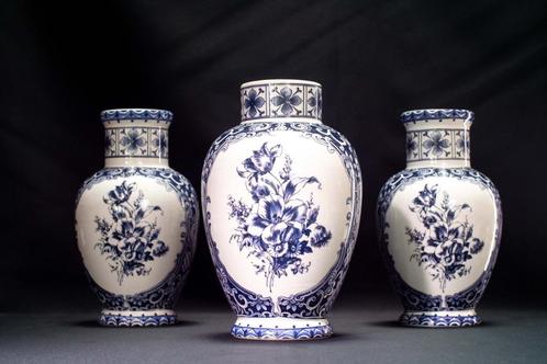 Vases en porcelaine Delfts, 70's, Antiquités & Art, Antiquités | Porcelaine, Enlèvement