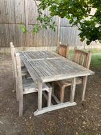 Massieve Teakhouten Tuinset 4 Personen  Robuust & Tijdloos, Tuin en Terras, Ophalen, Zo goed als nieuw, Hout, Tuinset