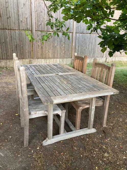 Massieve Teakhouten Tuinset 4 Personen  Robuust & Tijdloos, Tuin en Terras, Tuinsets en Loungesets, Zo goed als nieuw, Tuinset