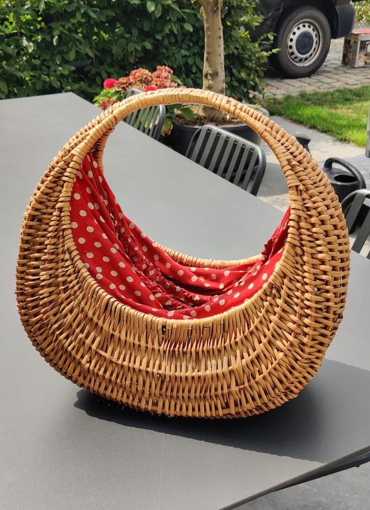 Grote vintage gondelmand / handtas, Handtassen en Accessoires, Tassen | Damestassen, Zo goed als nieuw, Handtas, Ophalen