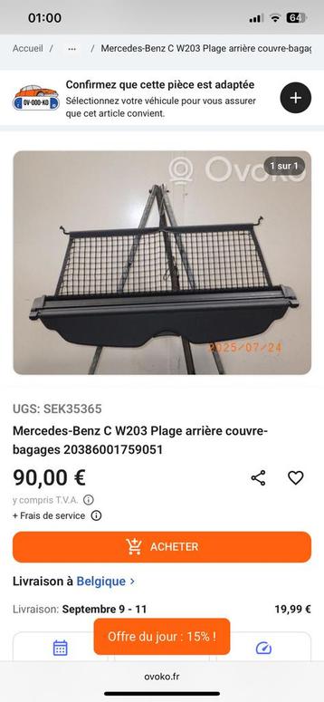 Plage arrière couvre-bagages pour mercedes C w203 beschikbaar voor biedingen