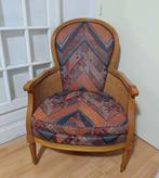 Fauteuil Cabriolet Style Louis XVI Canage et Tissu Graphique, Maison & Meubles, Fauteuils, Enlèvement ou Envoi, Bois