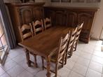 Volledige eiken eetkamer, Ophalen, Zo goed als nieuw, 6 tot 8 stoelen
