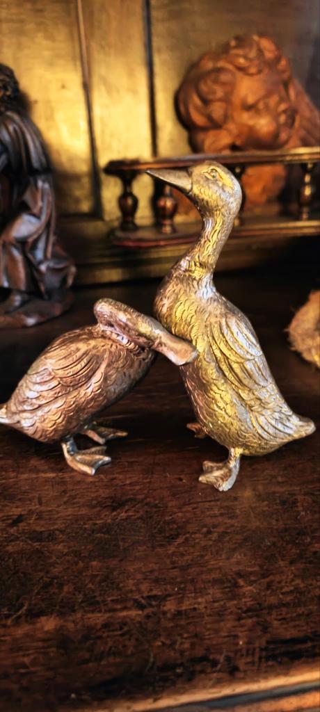 Paire ancienne de canards, oies, Collections, Statues & Figurines, Enlèvement ou Envoi