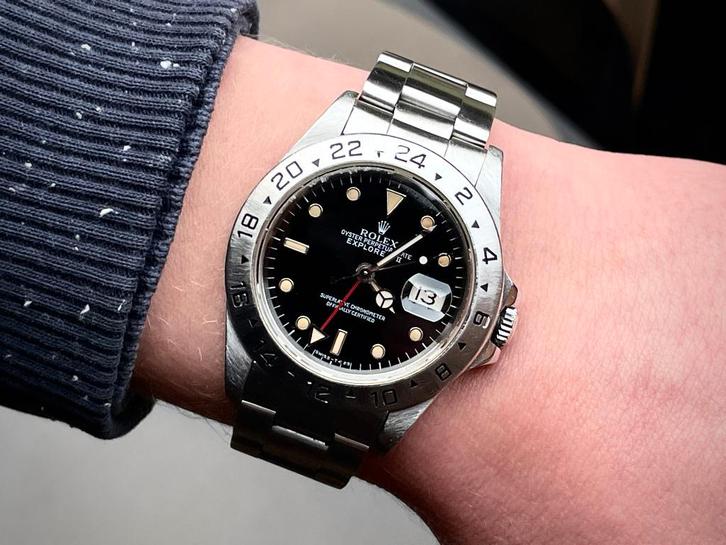 Rolex Explorer II 16570 * VOLLEDIG PATINA TRITIUM - 1991*, Handtassen en Accessoires, Horloges | Heren, Gebruikt, Polshorloge