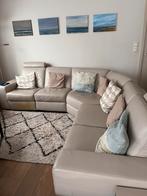 Lederen beige salon van het merk Natuzzi., Huis en Inrichting, Ophalen, Zo goed als nieuw, Leer, Modern