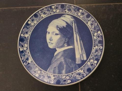 Delfts blauwe schotel : meisje - Holland -  Vermeer, Antiek en Kunst, Antiek | Keramiek en Aardewerk, Ophalen