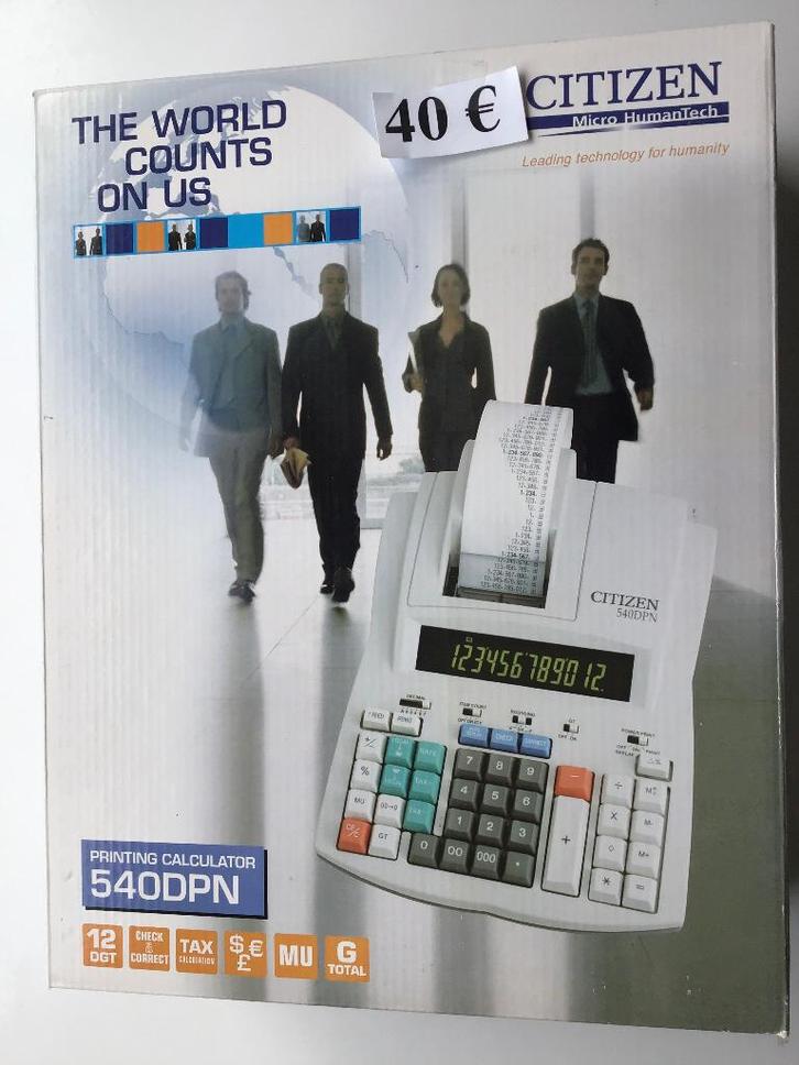Calculatrice 540DPN avec rouleau de papier en état NEUF, Divers, Calculatrices, Neuf, Enlèvement ou Envoi