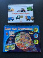 Pop-up boek supervoertuigen en boek voor speurneuzen, Ophalen of Verzenden
