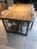 Industruele landelijke eetkamertafel 220x100, Comme neuf, 100 à 150 cm, Enlèvement, Rectangulaire