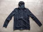 Sweater met rits en capuchon blauw, Maat 38/40 (M), Blauw, Ophalen of Verzenden, Zo goed als nieuw