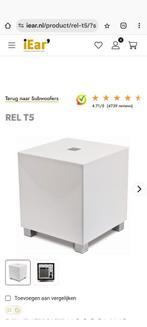 REL T5 I  SUBWOOFER WIT GLANSLAK, Ophalen of Verzenden, Zo goed als nieuw
