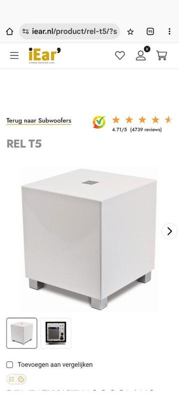 REL T5 I  SUBWOOFER WIT GLANSLAK  beschikbaar voor biedingen