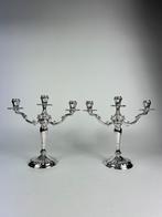 Massief zilveren kandelaars, Antiek en Kunst, Ophalen of Verzenden, Zilver