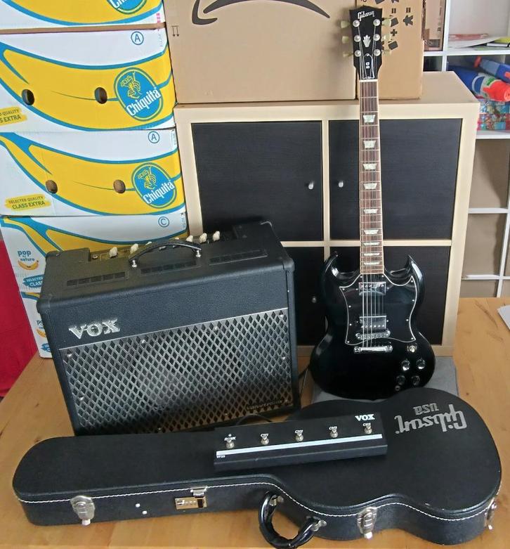 Lot guitare Gibson SG standard,  ampli VOX VT50, footswitch, Muziek en Instrumenten, Snaarinstrumenten | Gitaren | Elektrisch