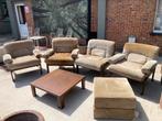 Vintage modulaire sofa groene nubuck, Huis en Inrichting, Zetels | Complete zithoeken, Gebruikt, Leer, Vintage, Ophalen