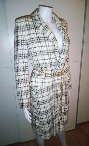 ZARA - Lange jas/vest - Tweed/Plaid - Creme beschikbaar voor biedingen