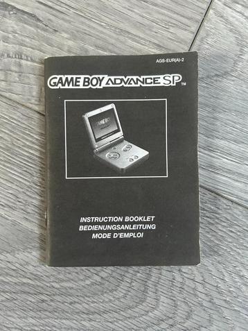 Te koop handleiding Game Boy Advance SP beschikbaar voor biedingen