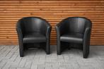 Fauteuil club cuir noir, Maison & Meubles, Enlèvement, Comme neuf, Cuir