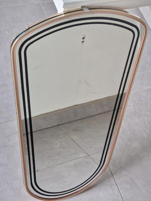 Ovalen spiegel,  messing , holywood regency stijl , retro, Antiek en Kunst, Antiek | Spiegels, Minder dan 50 cm, Minder dan 100 cm