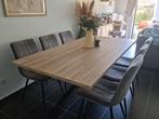 Houten eettafel + 6 stoelen - Uitstekende conditie, 100 tot 150 cm, Ophalen of Verzenden, Zo goed als nieuw, Vijf personen of meer