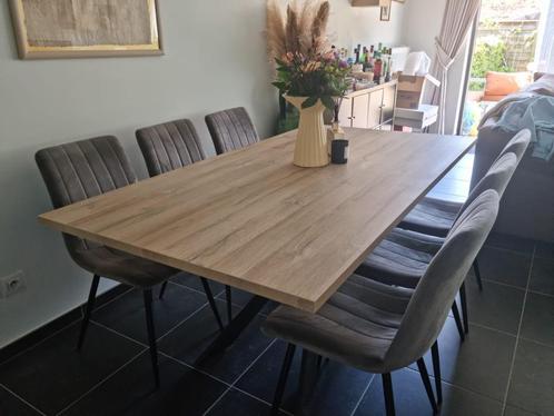 Houten eettafel + 6 stoelen - Uitstekende conditie, Huis en Inrichting, Tafels | Eettafels, Zo goed als nieuw, 100 tot 150 cm