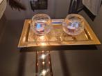 Gouden dienblad met 2 theelichthouders, Ophalen, Zo goed als nieuw