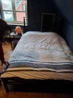 Ijzer bed zwart met latoflex 1,40m op 2m, 140 cm, Enlèvement, 200 cm, Retro