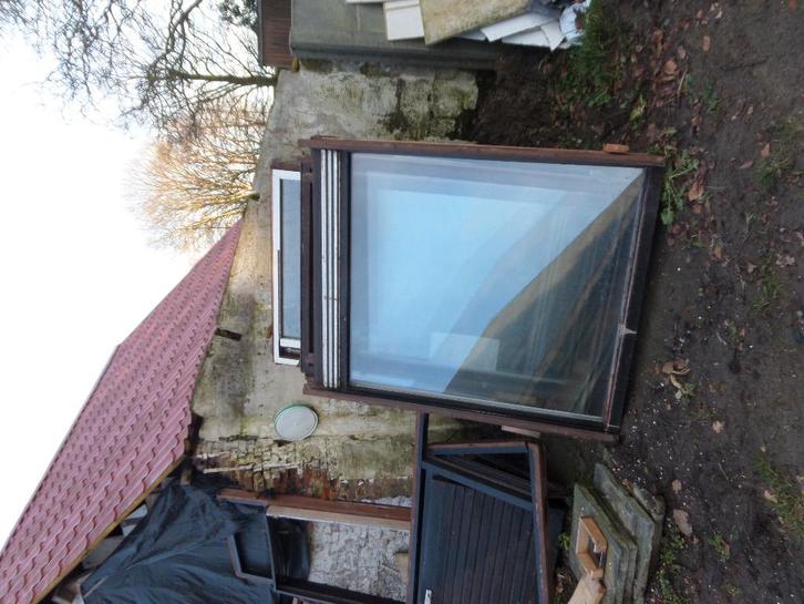 houten ramen, Doe-het-zelf en Bouw, Raamkozijnen en Schuifdeuren, Gebruikt, Raamkozijn, Hout, 150 tot 225 cm, 75 tot 150 cm, Inclusief glas