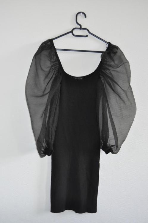 zwart kleedje met pofmouwen, Kleding | Dames, Jurken, Zo goed als nieuw, Maat 38/40 (M), Zwart, Boven de knie, Ophalen of Verzenden