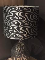 Stijlvolle design tafellamp – zwart/zilver, Huis en Inrichting, Lampen | Tafellampen, Ophalen, Gebruikt, Glas, 50 tot 75 cm
