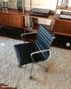 Chaise de Bureau en Cuir Pleine Fleur Noir, Accoudoirs et Ro, Verzenden, Zo goed als nieuw, Zwart, Leer