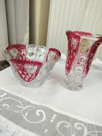 Vintage bleikkristal schaal rood/prachtig bleikkristal vaas, Ophalen