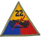 Patch de la 22 e division blindée, Enlèvement ou Envoi