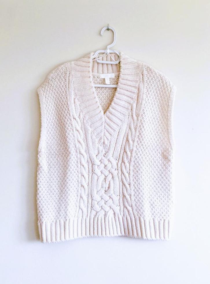 ️ H&M -Trendy & Comfortabel: Oversized Debardeur - S! ️, Kleding | Dames, Truien en Vesten, Zo goed als nieuw, Maat 36 (S), Beige