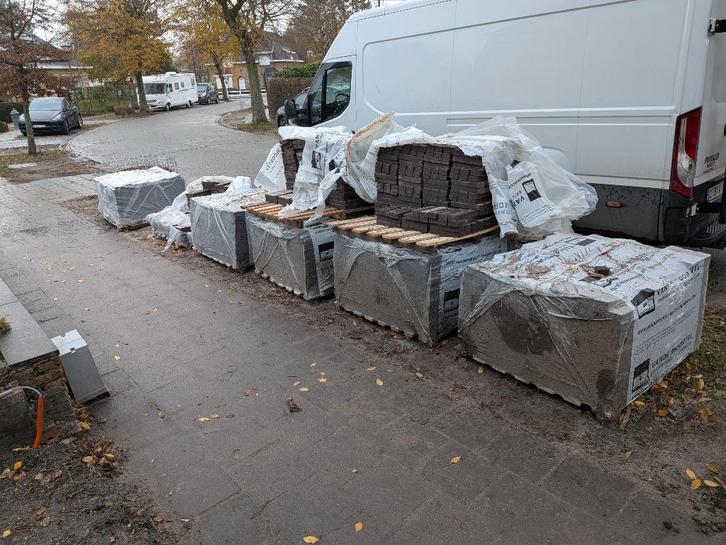 Kleiklinkers elegantia carbon 6 pallets (+-37m²), Jardin & Terrasse, Pavé & Dalles, Neuf, Briques, Autres matériaux, 10 m²² ou plus