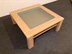Nieuwe salontafel in eik met glas, Ophalen of Verzenden, Zo goed als nieuw