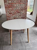 Tafel wit- houten poten, Huis en Inrichting, Ophalen, Gebruikt, 200 cm of meer, Scandinavisch