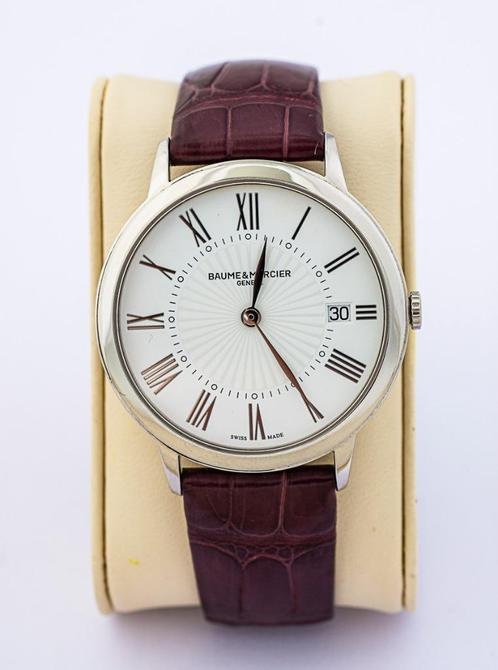 Baume & Mercier Classima, Handtassen en Accessoires, Horloges | Heren, Gebruikt, Polshorloge, Overige merken, Staal, Leer, Ophalen