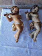 Paar putti engelen met fluit - 22 cm - Lindehout, Ophalen of Verzenden