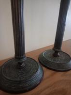 2 chandeliers vintage en bronze, Enlèvement ou Envoi, Utilisé, Bronze ou Cuivre, Chandelier