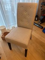 Lot de 6 chaises beige avec pieds noirs – bon état, Maison & Meubles, Chaises, Autres couleurs, Comme neuf, Enlèvement, Cinq, Six Chaises ou plus