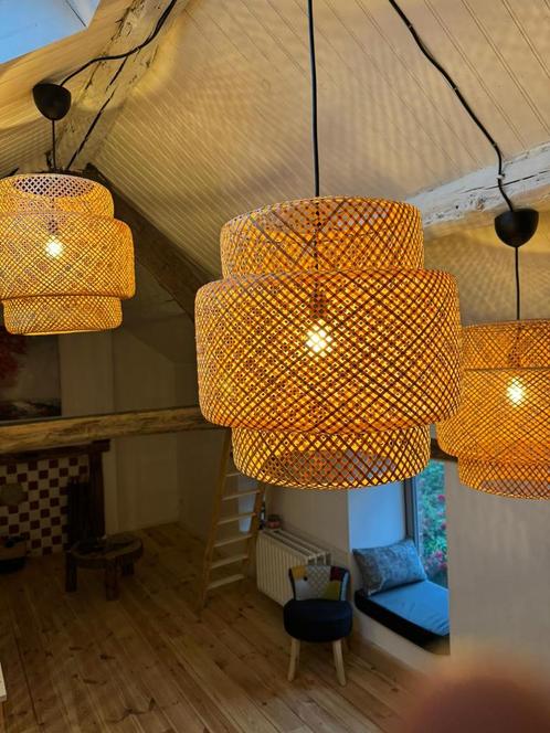 Sinnerlig hanglamp bamboe/handgemaakt 50 cm, Huis en Inrichting, Lampen | Hanglampen, Nieuw, Ophalen