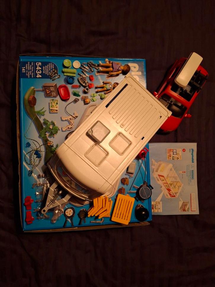 Wagen en gezinscaravan, Plamobil 5434 en 5436, Kinderen en Baby's, Speelgoed | Playmobil, Zo goed als nieuw, Ophalen of Verzenden