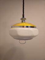 Hanglamp vintage geel chroom wit, Huis en Inrichting, Lampen | Hanglampen, Ophalen of Verzenden, Zo goed als nieuw