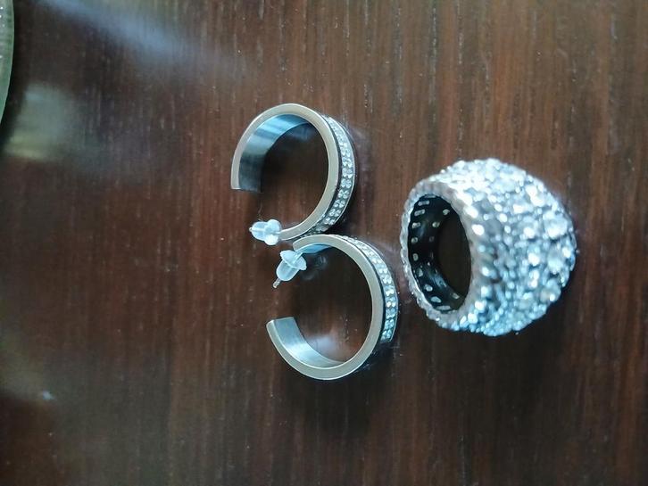 Bague et boucles d’oreilles Dyrbergkern, Bijoux, Sacs & Beauté, Piercings, Utilisé, Acier, Enlèvement