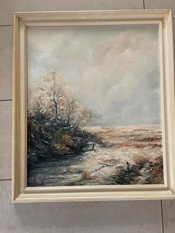 Origineel schilderij , gesigneerd en ingelijst beschikbaar voor biedingen