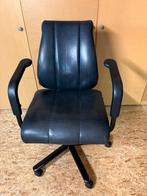 HAG ergonomische stoel  in zwart leder met mooie patine., Enlèvement, Utilisé, Chaise de bureau, Ergonomique